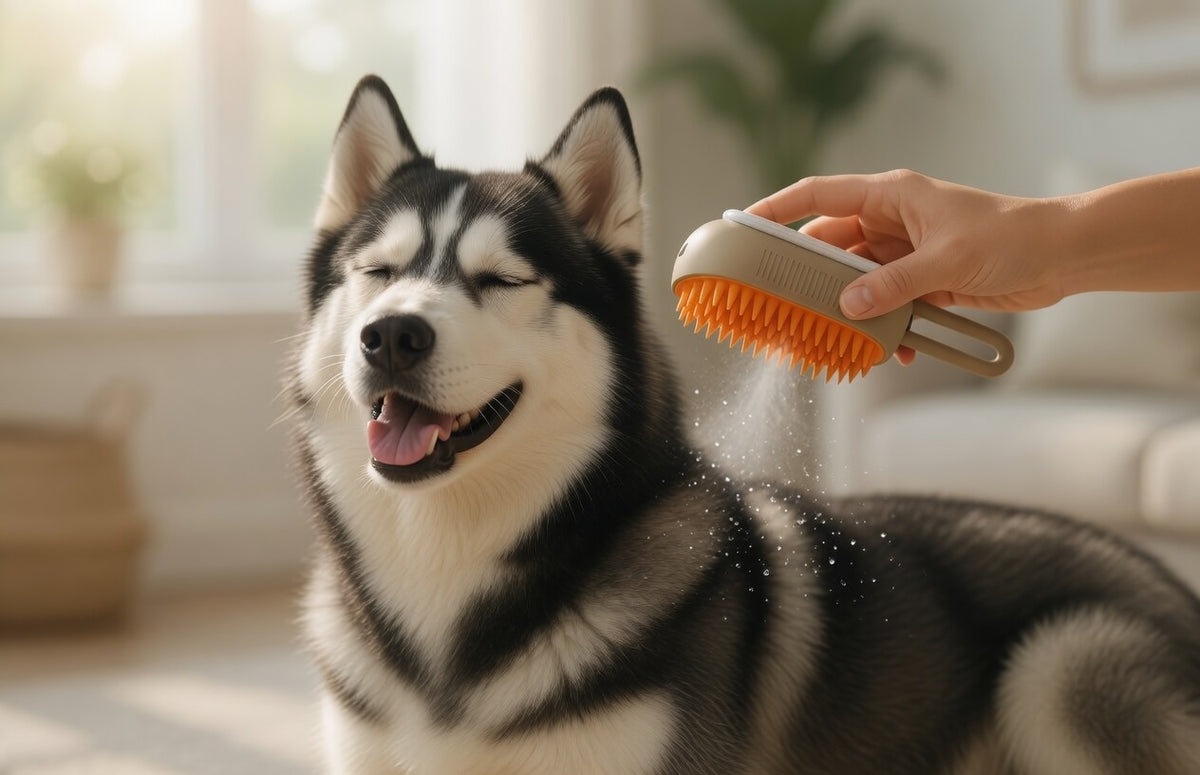 Brosse vapeur 3-en-1 pour chien & chat  – Anti-poils & toilettage facile