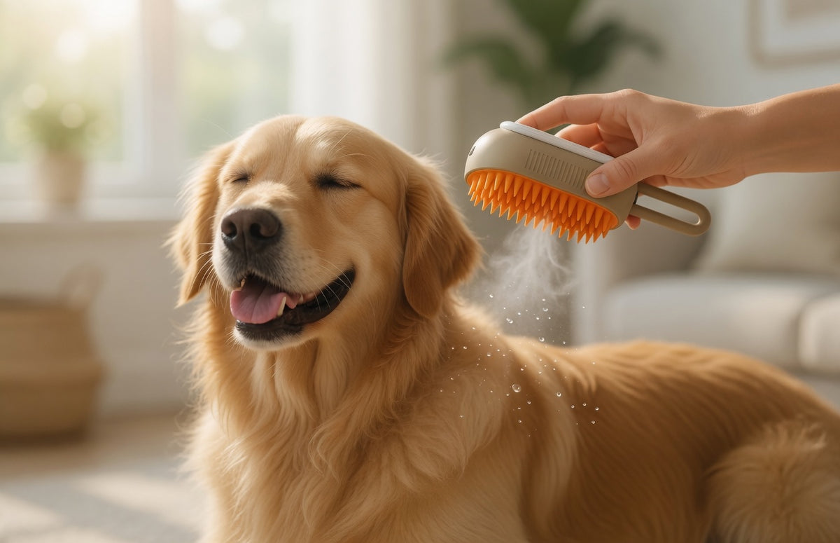 Brosse vapeur 3-en-1 pour chien & chat  – Anti-poils & toilettage facile