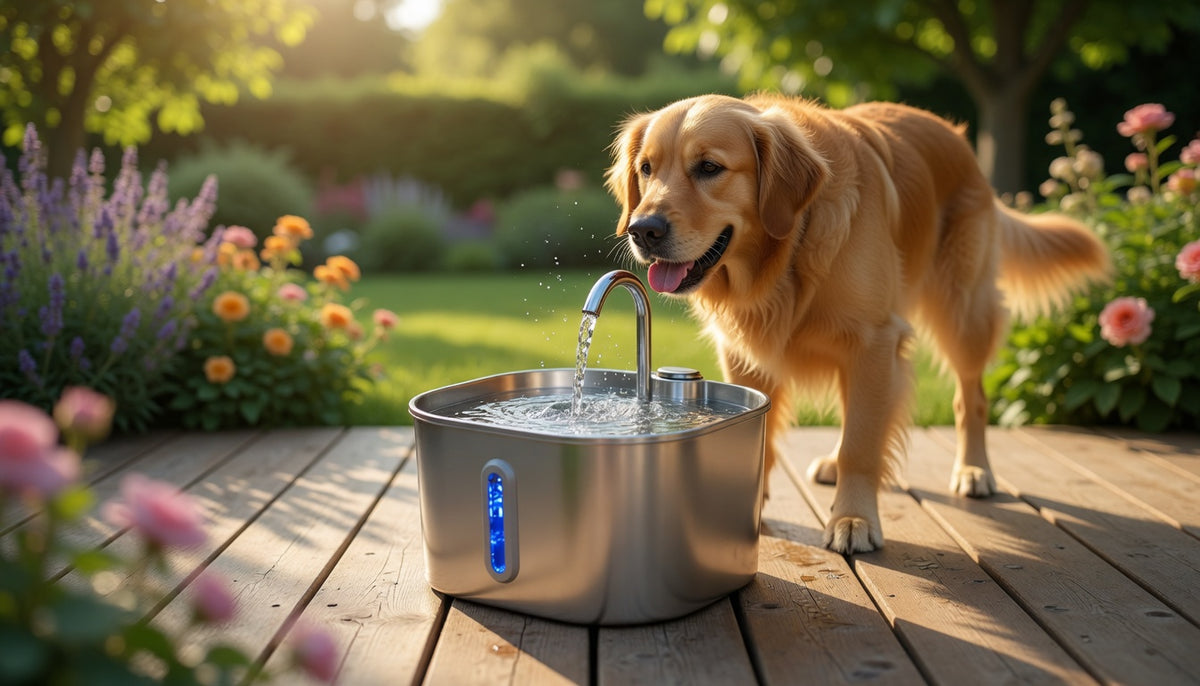 Fontaine à eau automatique inox pour chien & chat – 2,2L