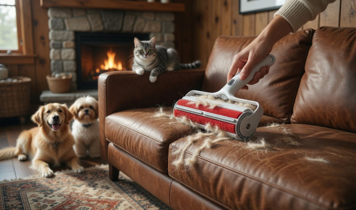 Rouleau anti-poils autonettoyant pour chien & chat