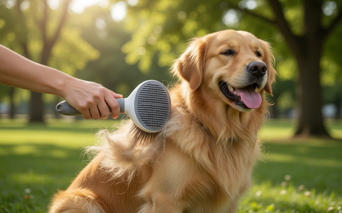 Brosse autonettoyante pour chien & chat – Peigne anti-poils premium
