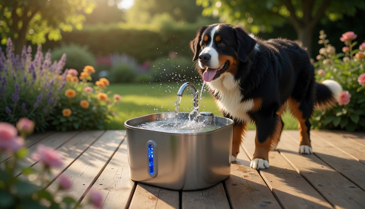Fontaine à eau automatique inox pour chien & chat – 2,2L