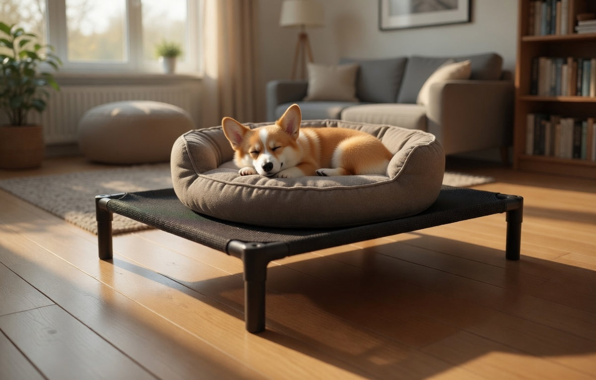 Lit surélevé pour chien pliable – Couchage respirant et portable