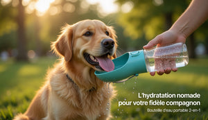 Bouteille d’eau portable pour chien avec bol intégré – Distributeur de voyage