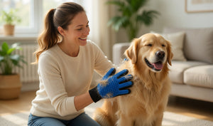 Gant de toilettage pour chien & chat – Brosse de bain anti-poils