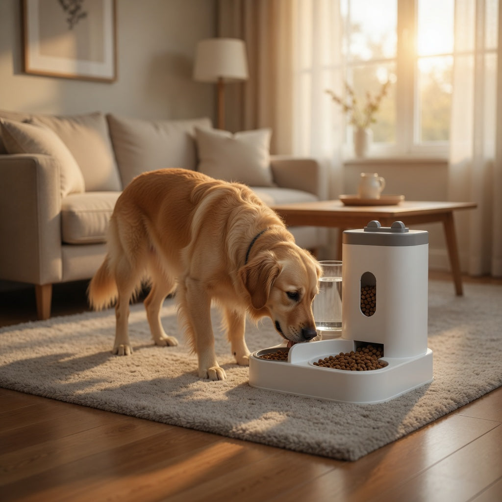 Distributeur automatique de nourriture & eau pour chien et chat