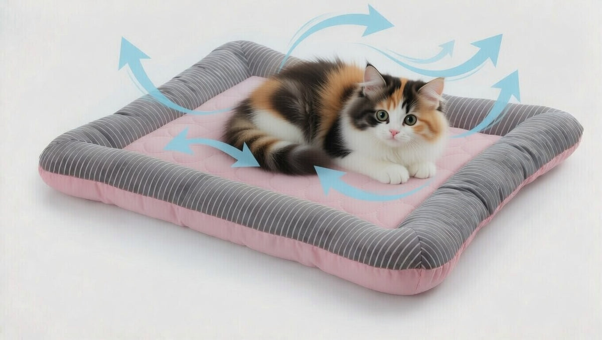 Lit rafraîchissant pour chien et chat avec rebords – Coussin été confortable