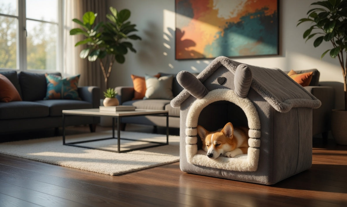 Maison douillette pour chien & chat – Lit cocooning ultra chaud